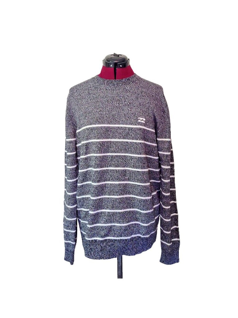Billabong Men's Large L Striped Pullover Sweater Multicolor Logo Surf Skate